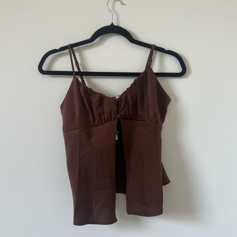 Pacsun XS Brown Silk Top